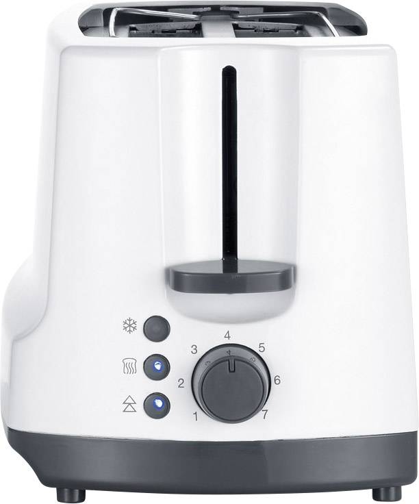 Severin AT 2234 Doppel-Langschlitztoaster mit Brötchenaufsatz Weiß, Grau