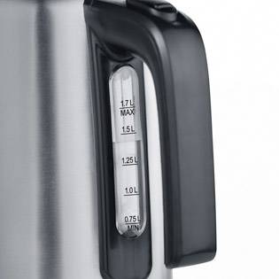 Severin WK 3497 Wasserkocher schnurlos Edelstahl (gebürstet), Schwarz