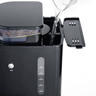 Severin KA 4810 Kaffeemaschine Edelstahl (gebürstet), Schwarz Fassungsvermögen Tassen=10 mit Mahlwerk, Timerfunktion