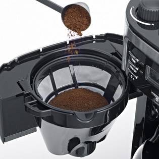 Severin KA 4810 Kaffeemaschine Edelstahl (gebürstet), Schwarz Fassungsvermögen Tassen=10 mit Mahlwerk, Timerfunktion