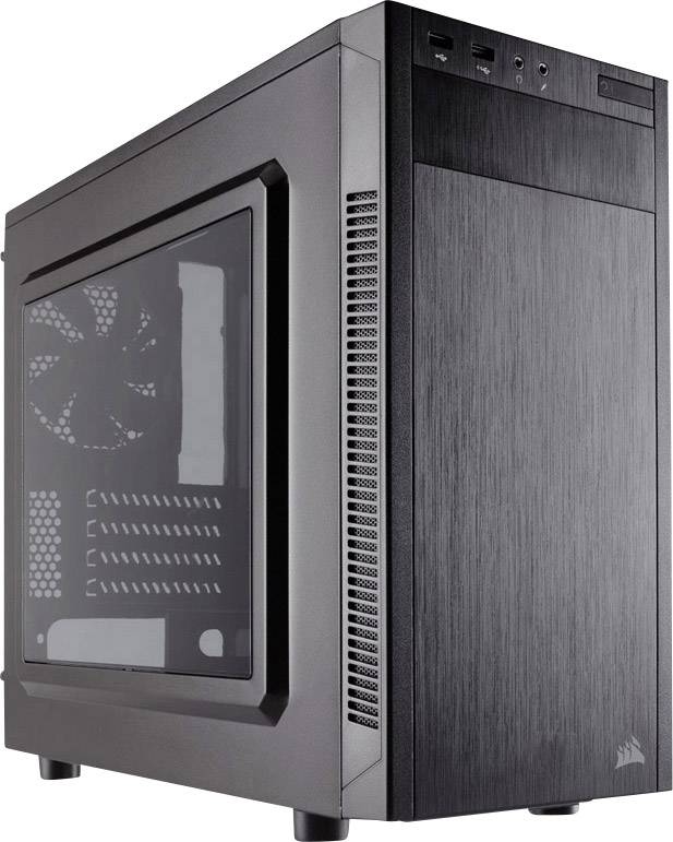 Corsair Carbide 88R Midi-Tower PC-Gehäuse Schwarz 1 vorinstallierter Lüfter, Werkzeugfreie Festplatteninstallation, Seitenfenster