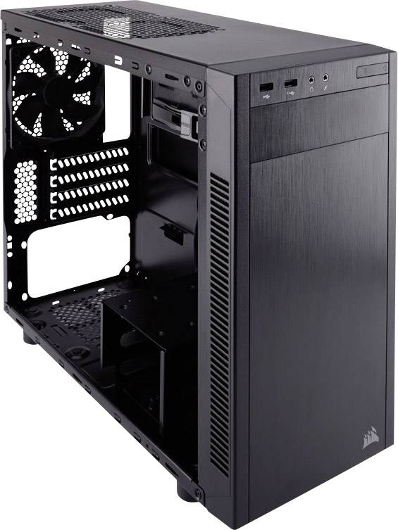 Corsair Carbide 88R Midi-Tower PC-Gehäuse Schwarz 1 vorinstallierter Lüfter, Werkzeugfreie Festplatteninstallation, Seitenfenster