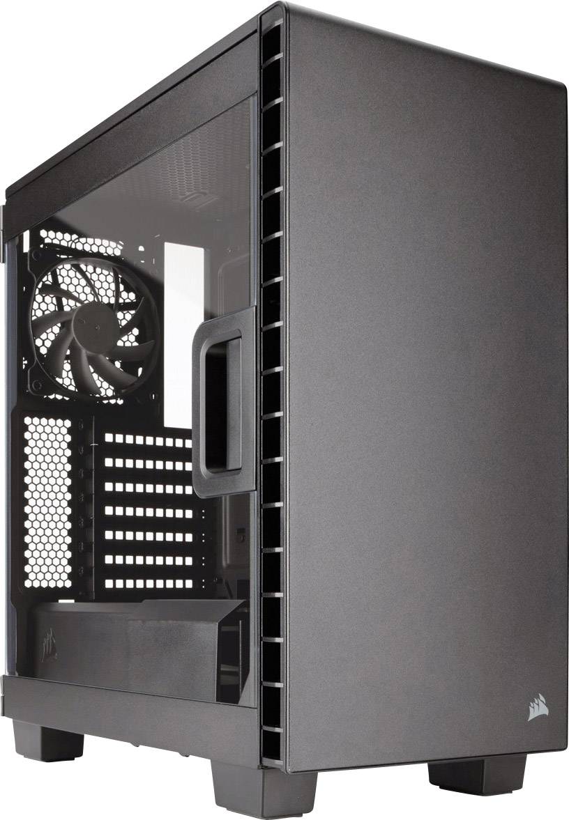 Corsair Midi-Tower PC-Gehäuse Carbide Clear 400C Schwarz 2 vorinstallierte Lüfter, Seitenfenster, Staubfilter, Werkzeugfreie