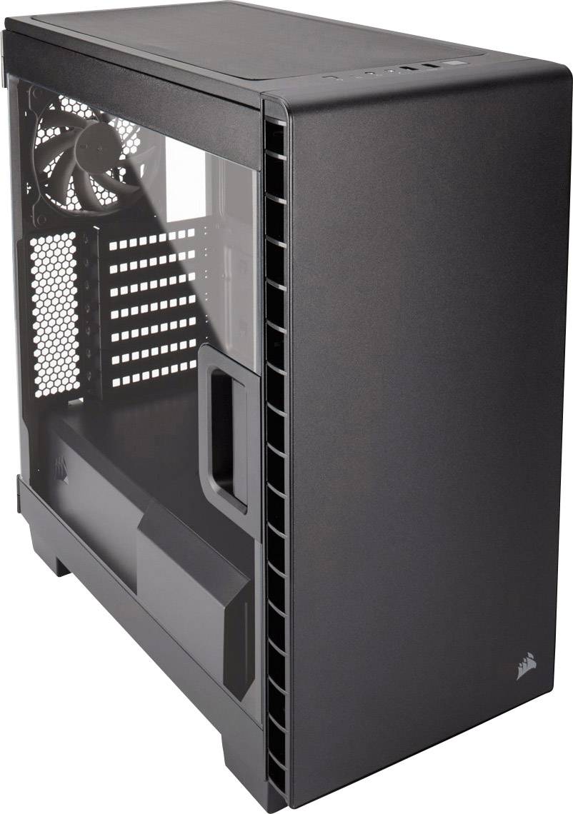 Corsair Midi-Tower PC-Gehäuse Carbide Clear 400C Schwarz 2 vorinstallierte Lüfter, Seitenfenster, Staubfilter, Werkzeugfreie
