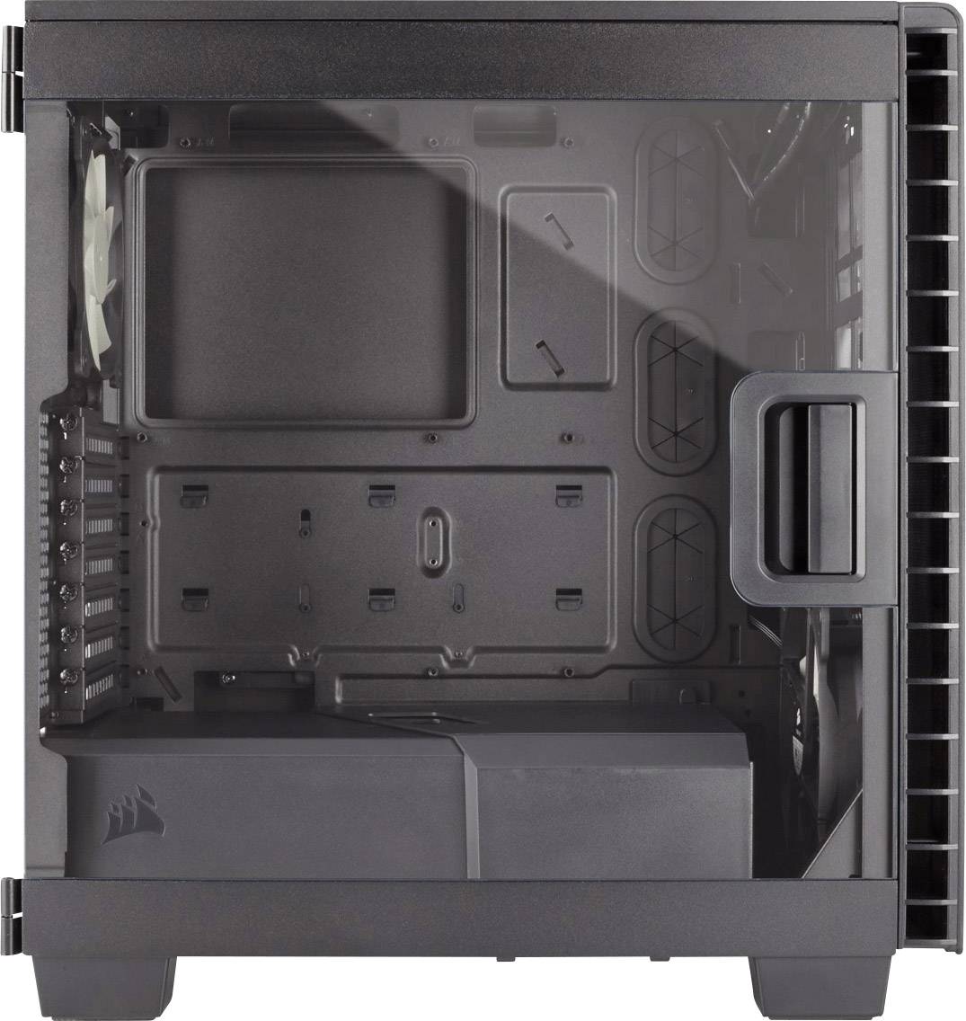 Corsair Midi-Tower PC-Gehäuse Carbide Clear 400C Schwarz 2 vorinstallierte Lüfter, Seitenfenster, Staubfilter, Werkzeugfreie