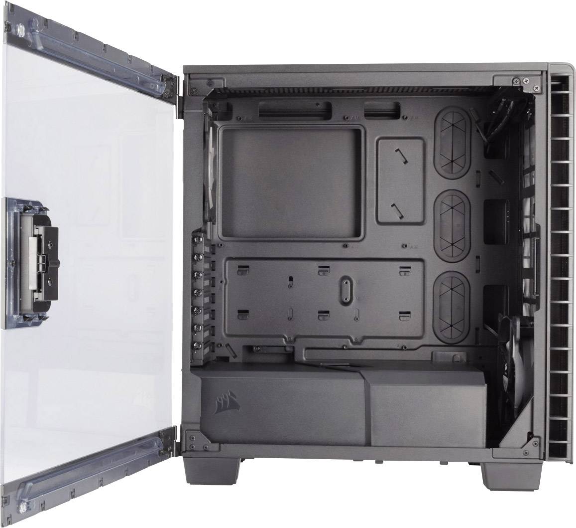 Corsair Midi-Tower PC-Gehäuse Carbide Clear 400C Schwarz 2 vorinstallierte Lüfter, Seitenfenster, Staubfilter, Werkzeugfreie