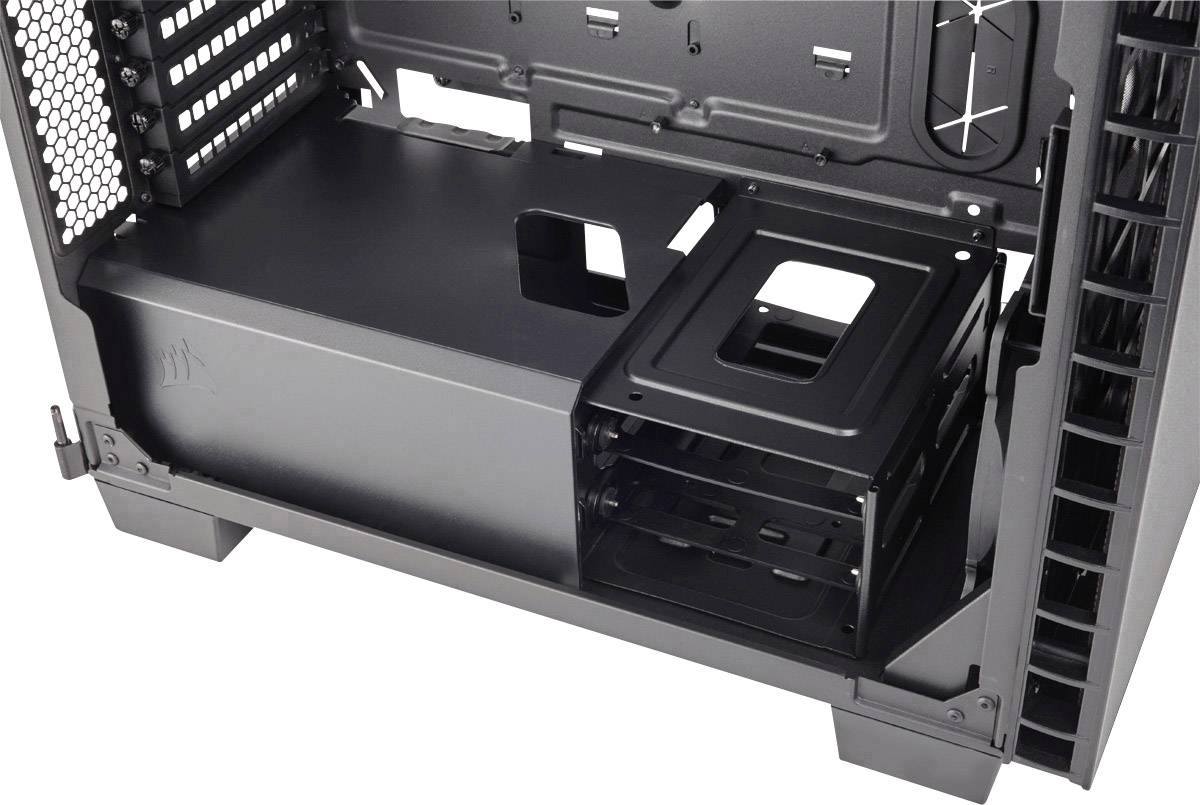 Corsair Midi-Tower PC-Gehäuse Carbide Clear 400C Schwarz 2 vorinstallierte Lüfter, Seitenfenster, Staubfilter, Werkzeugfreie