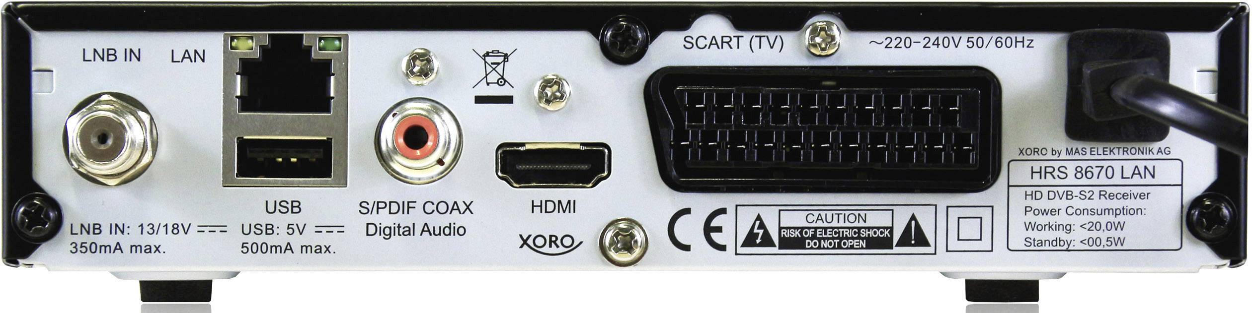 Xoro HRS 8670 LAN DVB-S2 Receiver Aufnahmefunktion, Einkabeltauglich, Front-USB