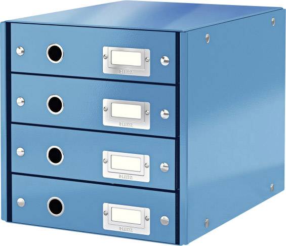 Schubladenbox 4 Fächer Karton blau