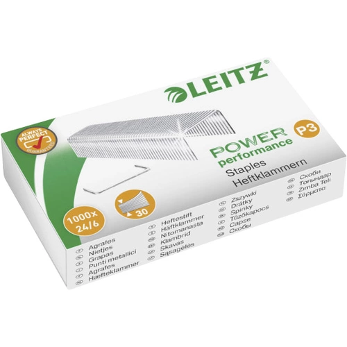Leitz Power Performance Heavy-Duty Heftklammern P5 (25/10), Verzinkt, Box mit 1000 Heftklammern, 55740000 Leitz Power Performance Heavy-Duty Heftklammern P5 (25/10), Verzinkt, Box mit 1000 Heftklammern, 55740000