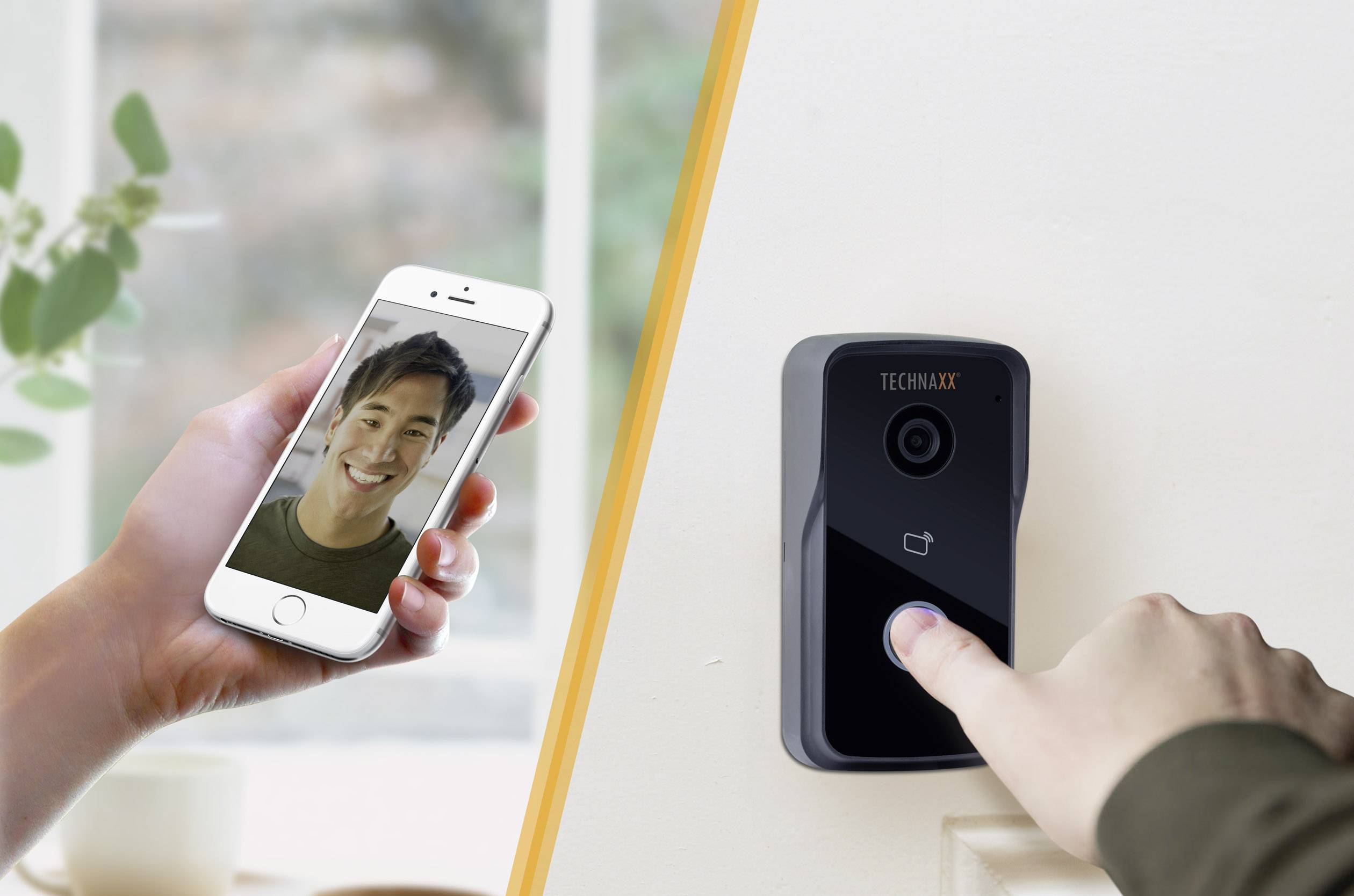 Technaxx TX-82 IP-Video-Türsprechanlage WLAN, LAN Komplett-Set 1 Familienhaus Schwarz