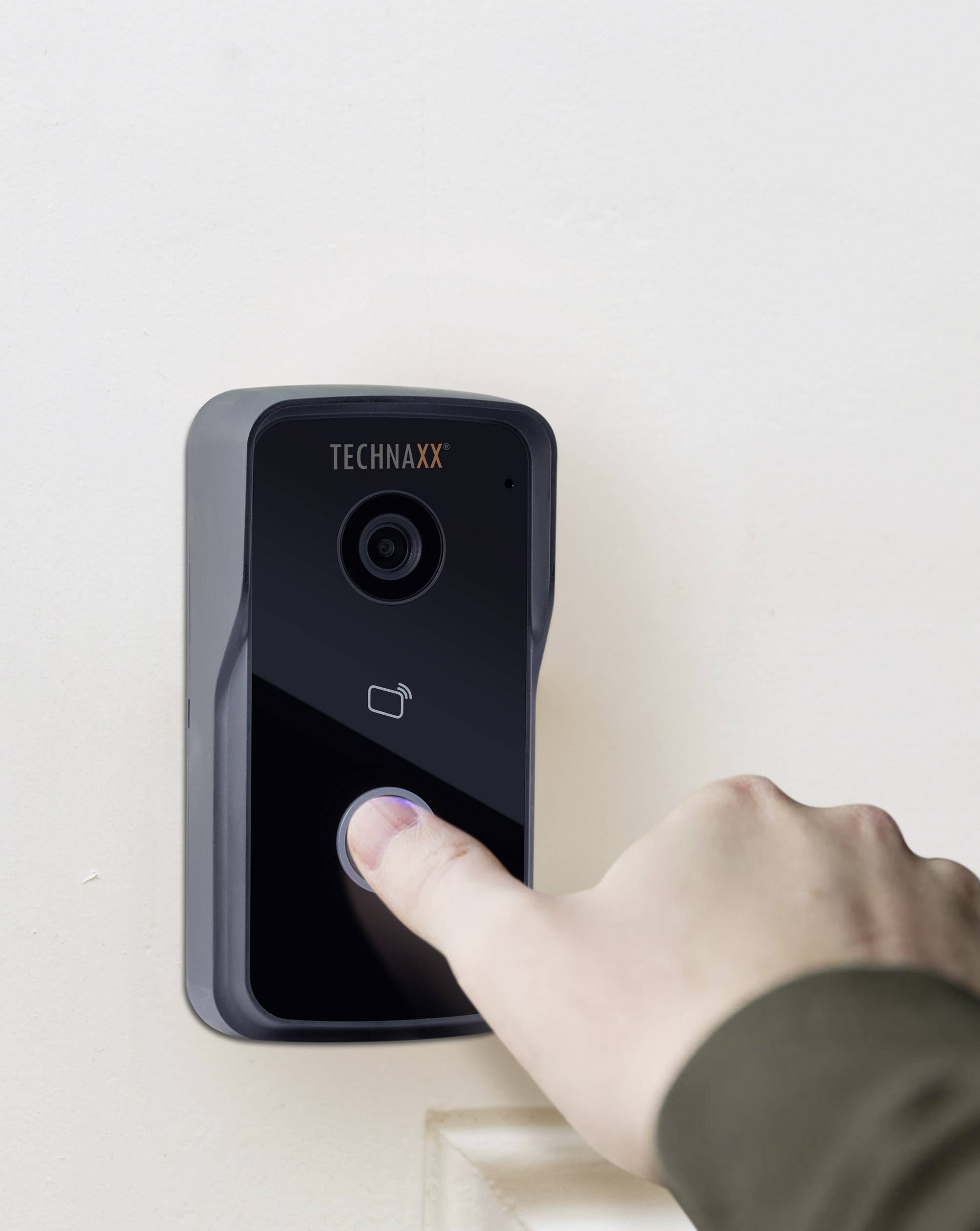 Technaxx TX-82 IP-Video-Türsprechanlage WLAN, LAN Komplett-Set 1 Familienhaus Schwarz