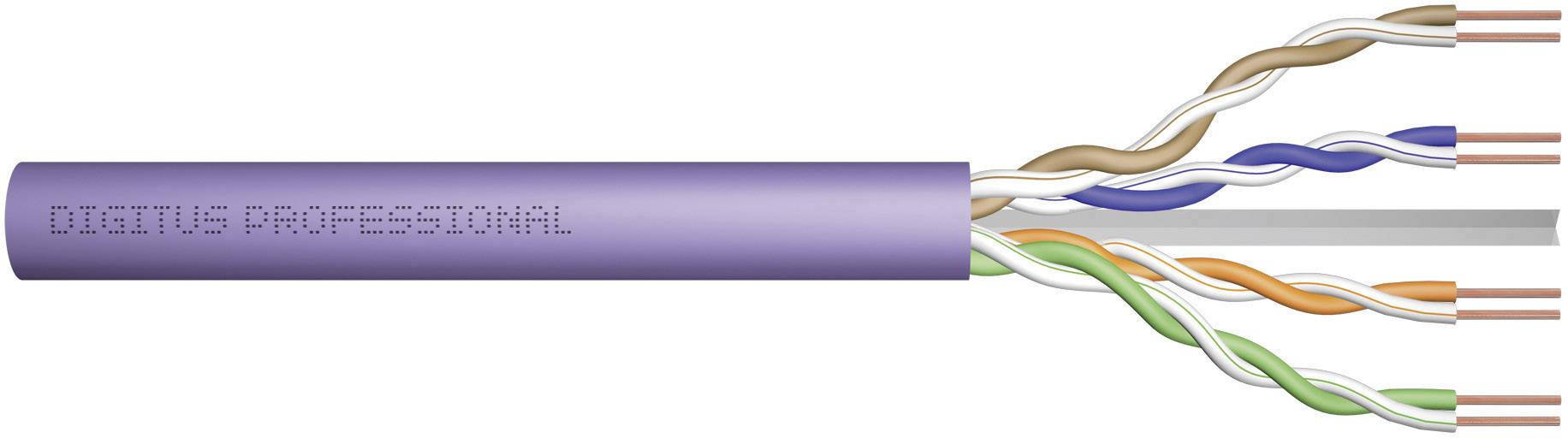 Lila Kabel mit der Aufschrift 'Digital Professional', zeigt verschiedene verdrillte Adernpaare, typisches Netzwerk- oder Datenkabel.