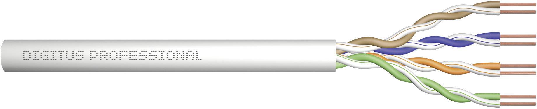 Ein Ethernet-Kabel mit vier verdrillten Adernpaaren in verschiedenen Farben, beschriftet mit 'COGNUS PROFESSIONAL' auf dem Mantel.