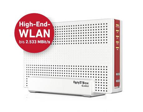 Fritz! FRITZ!Box 6590 Cable WLAN Router mit Modem Integriertes Modem: Kabel 2.4 GHz, 5 GHz 2.5 GBit/s