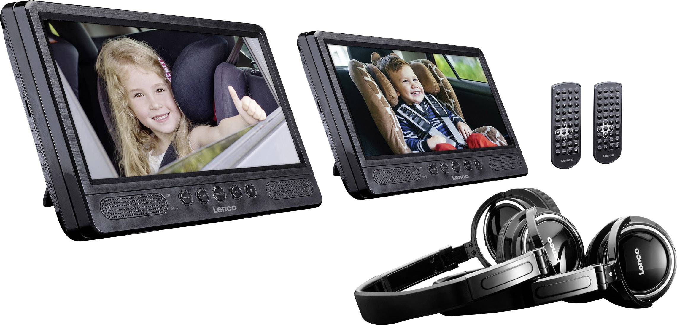 Lenco DVP-1045 Kopfstützen DVD-Player mit 2 Monitoren Bilddiagonale=25.5 cm (10 Zoll)