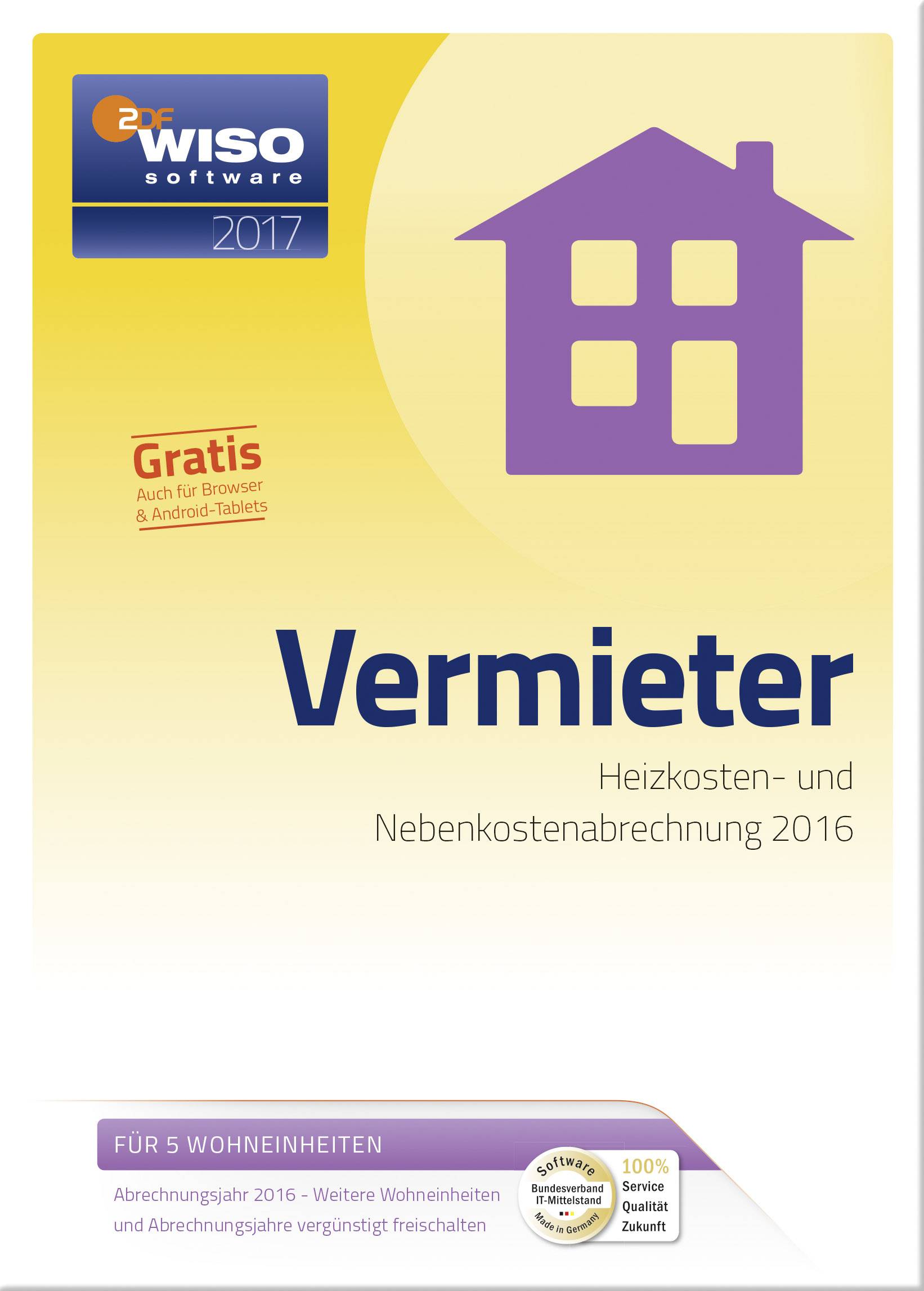 WISO Vermieter 2017 Vollversion, 1 Lizenz Windows Finanz-Software