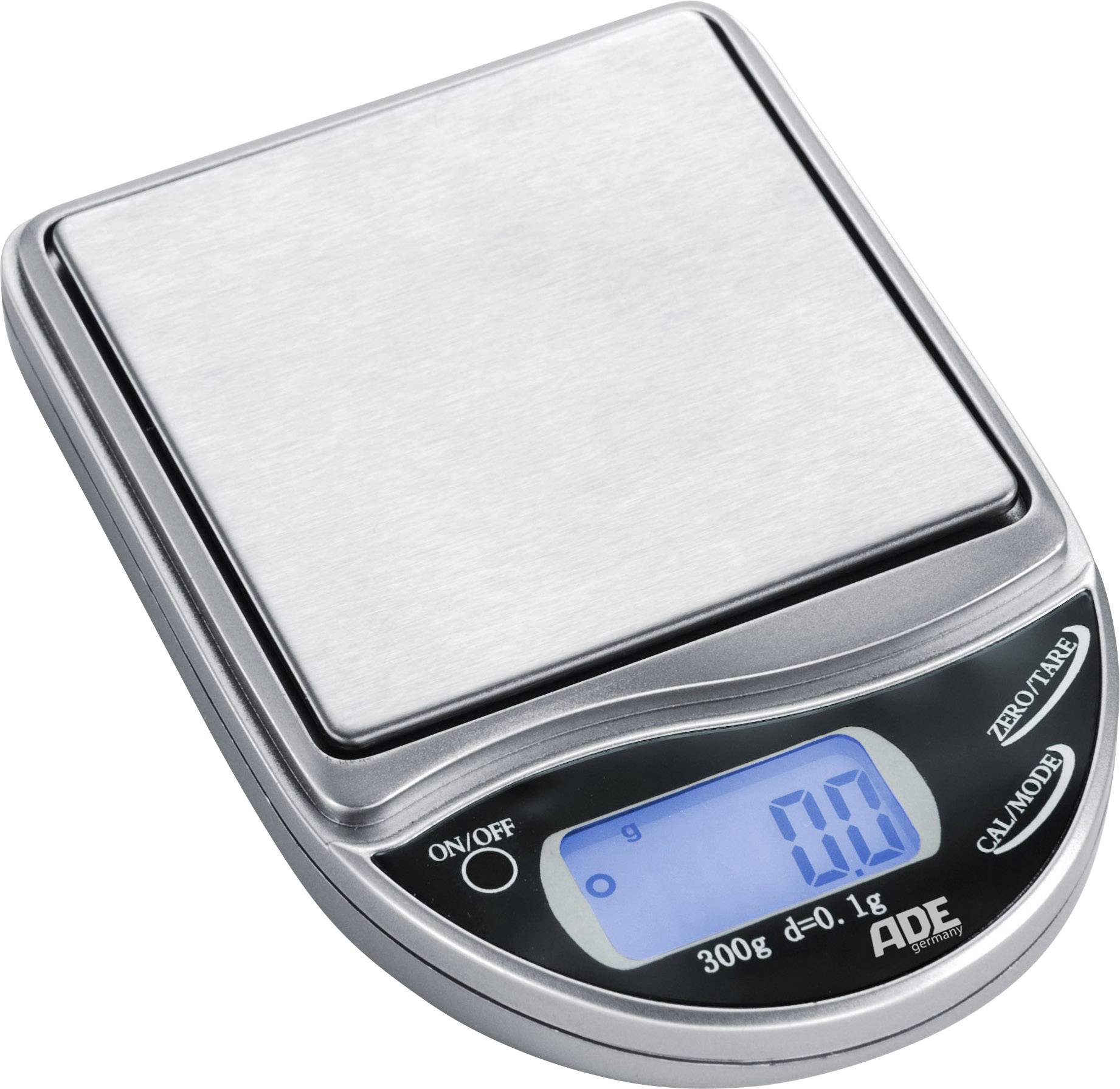 ADE RW 220  Taschenwaage  Wägebereich (max.) 300 g Ablesbarkeit 0.1 g batteriebetrieben Silber-Grau