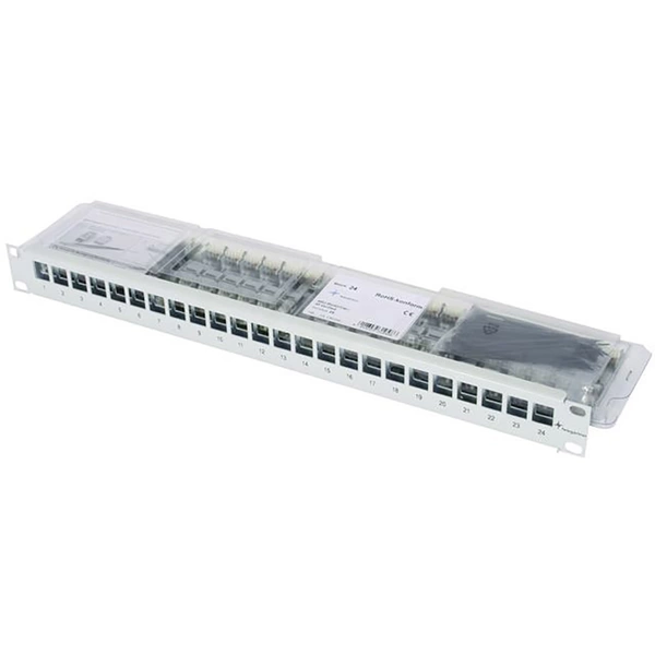 Telegärtner 100007013 24 Port Netzwerk-Patchpanel 483mm (19") CAT 6a 1 HE Lichtgrau (RAL 7035) Bestückt Telegärtner 100007013 24 Port Netzwerk-Patchpanel 483mm (19") CAT 6a 1 HE Lichtgrau (RAL 7035) Bestückt