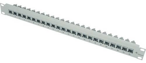 Telegärtner 100007007 24 Port Netzwerk-Patchpanel 483 mm (19 ) CAT 6a 1 HE Lichtgrau (RAL 7035) Bes