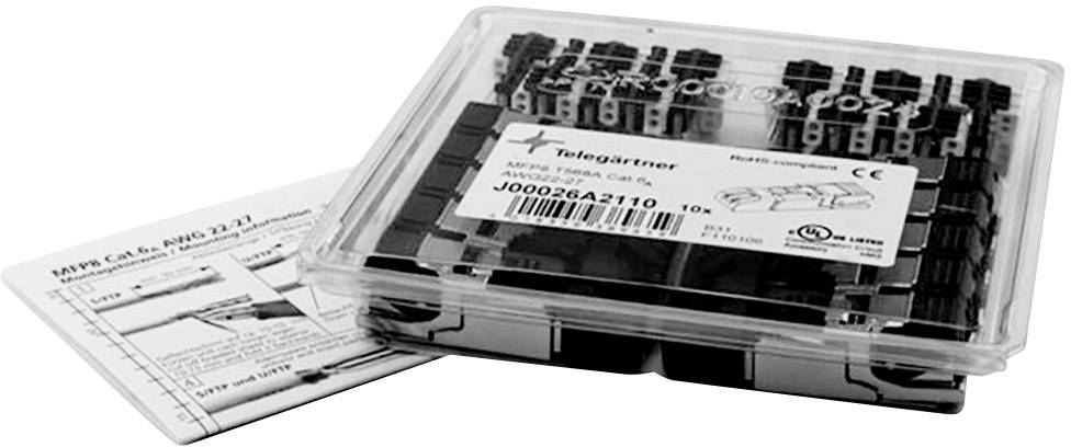 Eine Verpackung mit elektrischen Steckverbindern und ein Beipackzettel mit technischen Informationen.