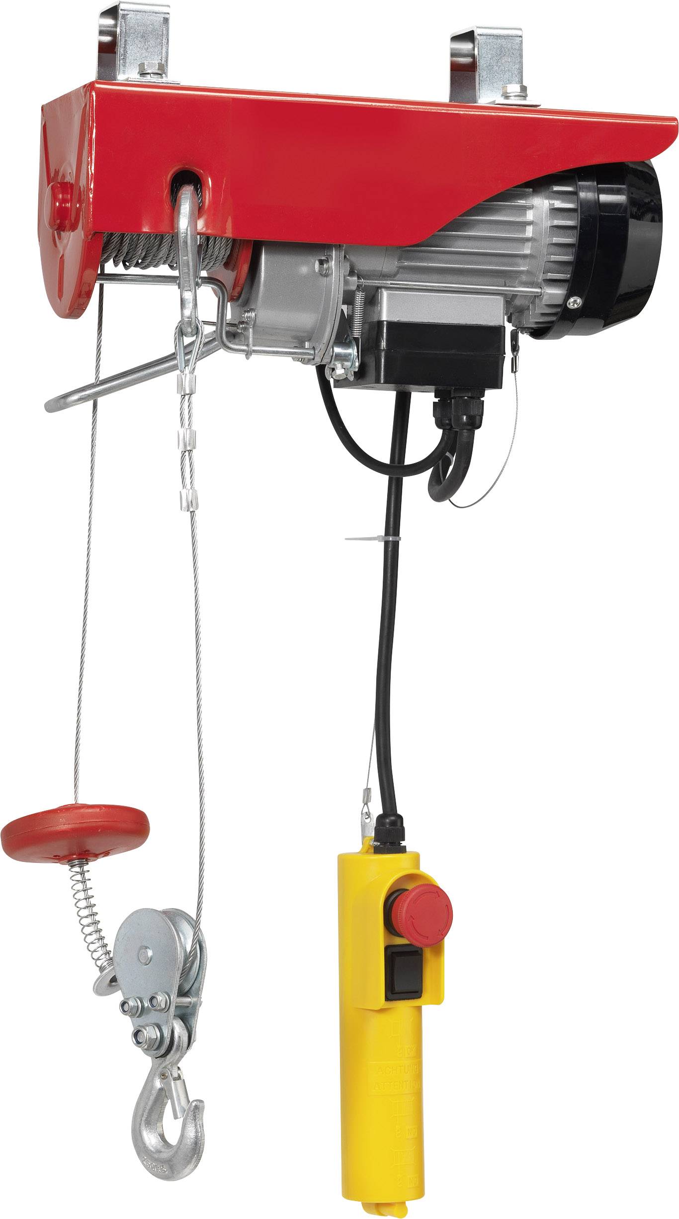 TOOLCRAFT 1550315 Elektrischer Seilhebezug Tragfähigkeit (mit Umlenkrolle) 250kg Tragfähigkeit (ohne Umlenkrolle) 125kg