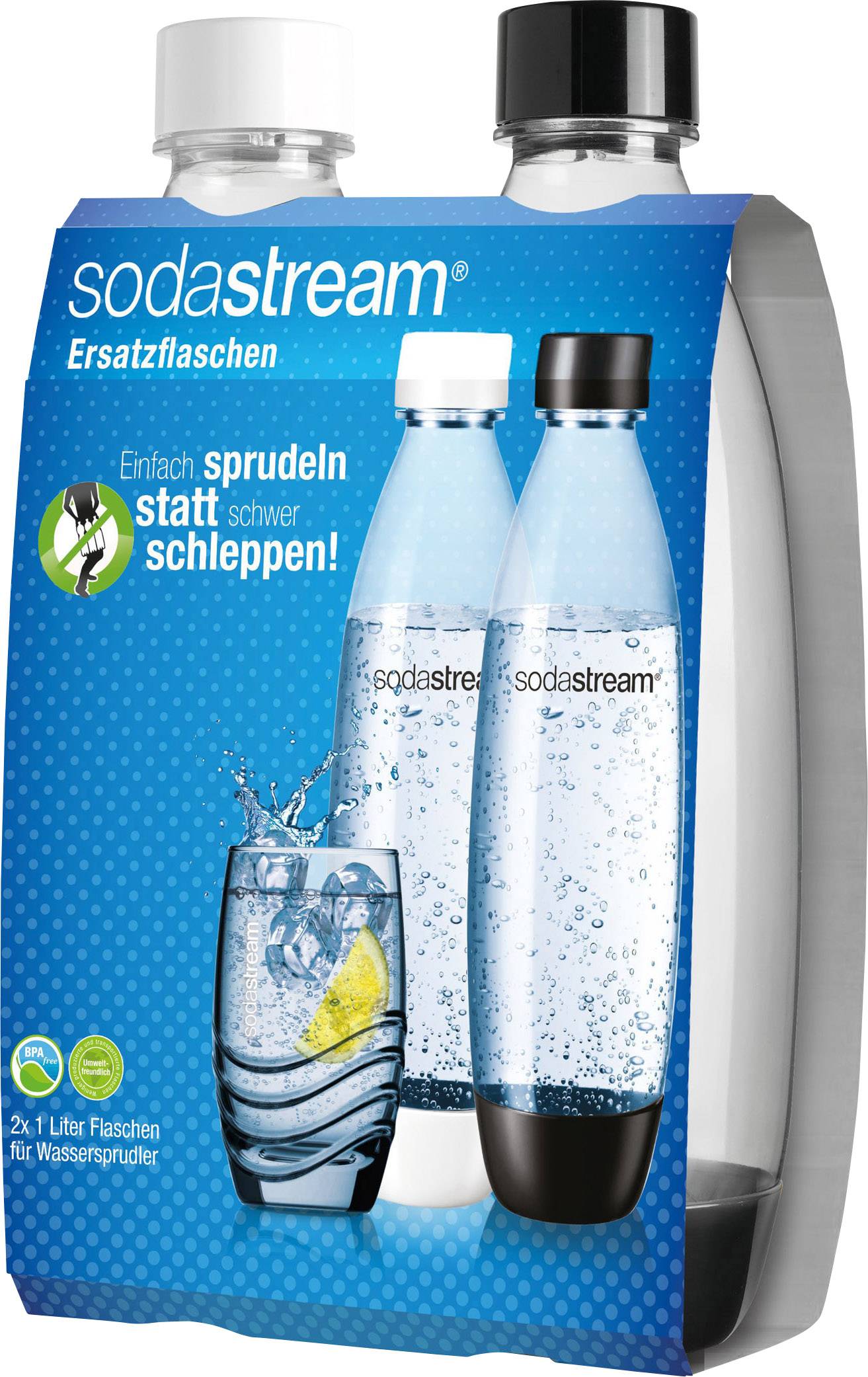 Sodastream Soda PET Bottle Fuse 1 Liter, Duopack Trinkflasche