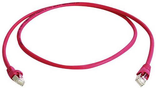 Telegärtner 100008030 RJ45 Patchkabel CAT 6a S/FTP 0.25 m Rot Flammwidrig, mit Rastnasenschutz, Paa