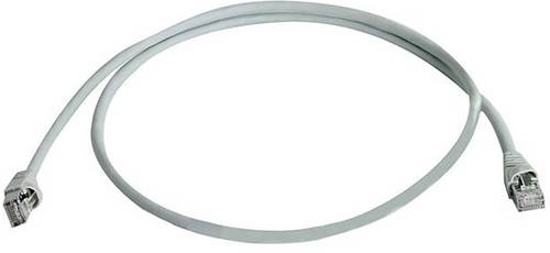 Telegärtner 100008175 RJ45 Netzwerkkabel, Patchkabel CAT 5e S/FTP 0.50 m Grau Flammwidrig, mit Rast