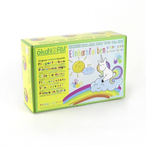 Vedes Fingerfarben nawaro, 6er Set Einhorn 79605