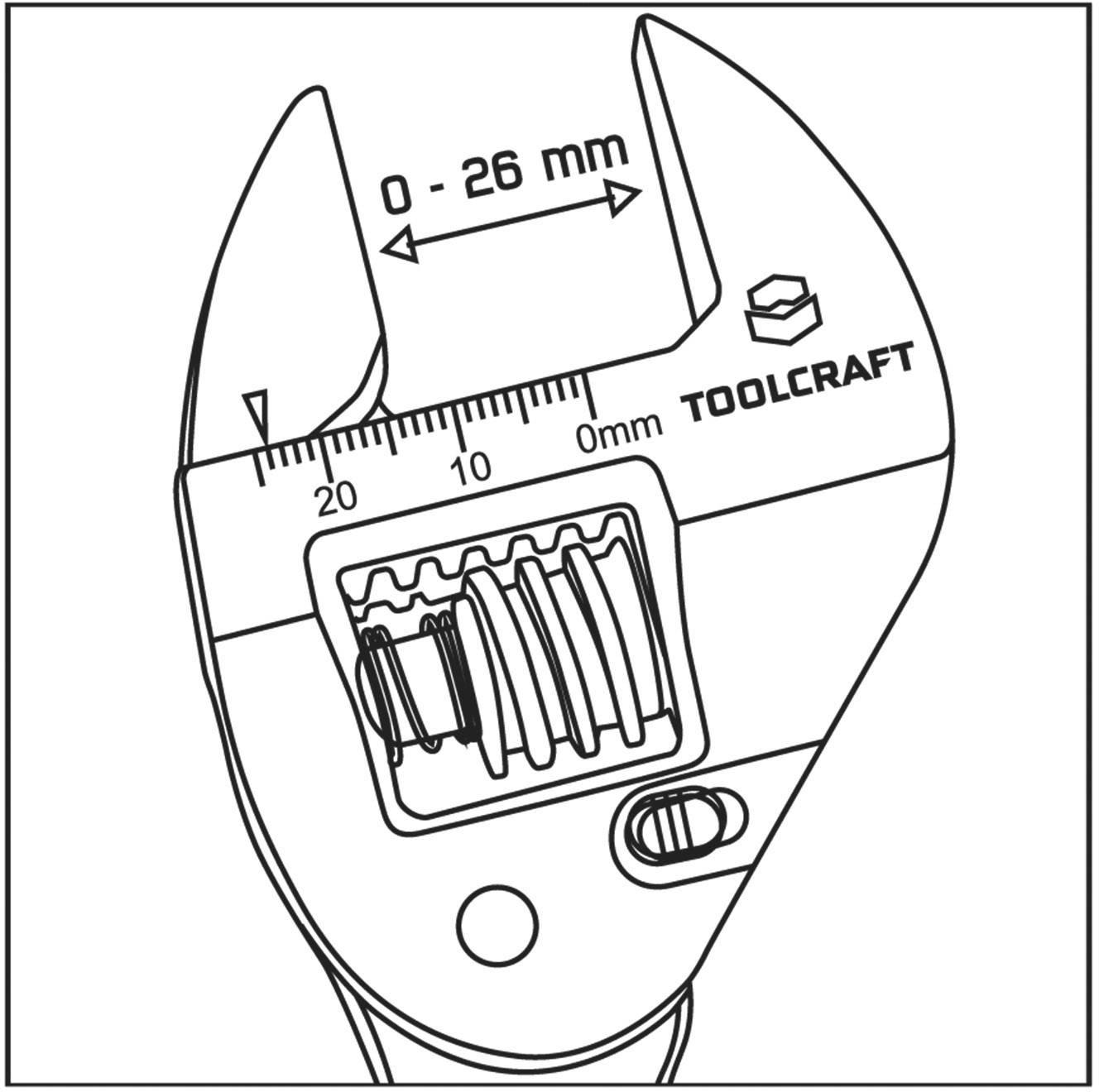 TOOLCRAFT TO-7165959 Rollgabelschlüssel mit Ratschenfunktion Schlüsselweite (Metrisch) 0 - 26mm