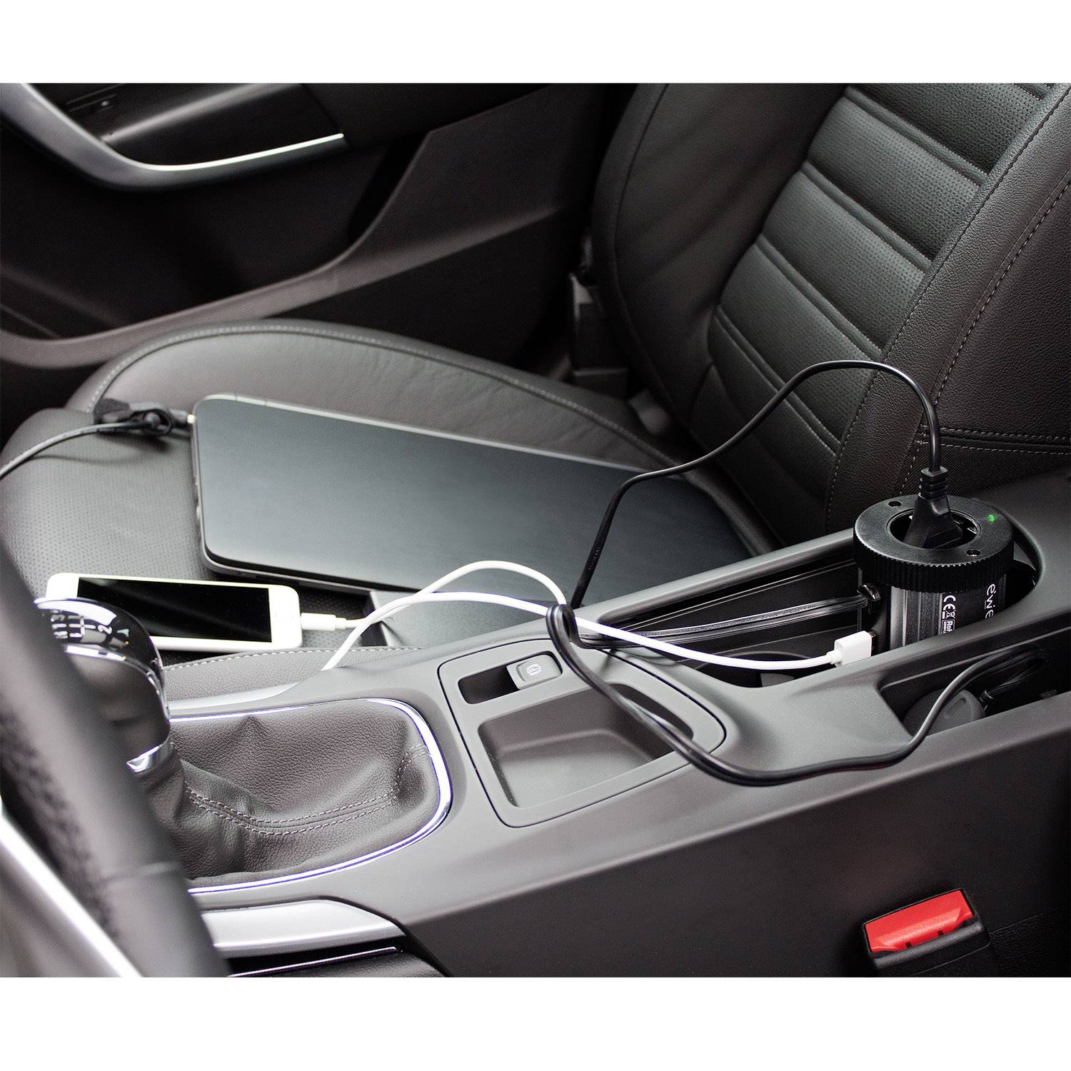 ewent by Eminent Wechselrichter EW3990 150 W 12 V/DC - 230 V/AC, 5 V/DC Dosenform für Getränkehalter