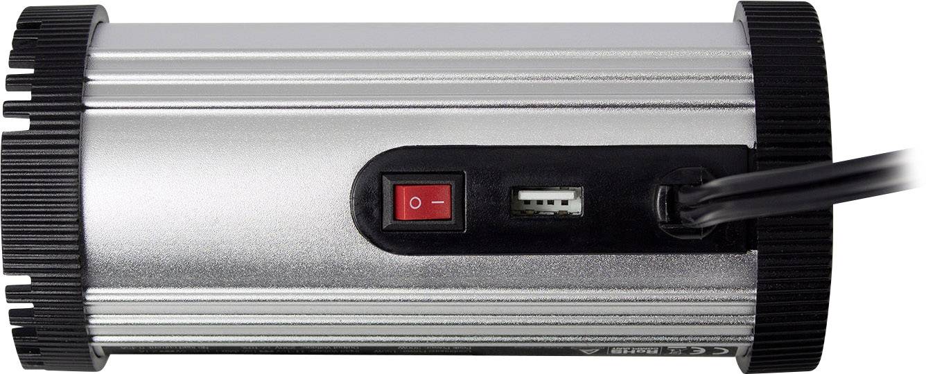 ewent by Eminent Wechselrichter EW3990 150 W 12 V/DC - 230 V/AC, 5 V/DC Dosenform für Getränkehalter