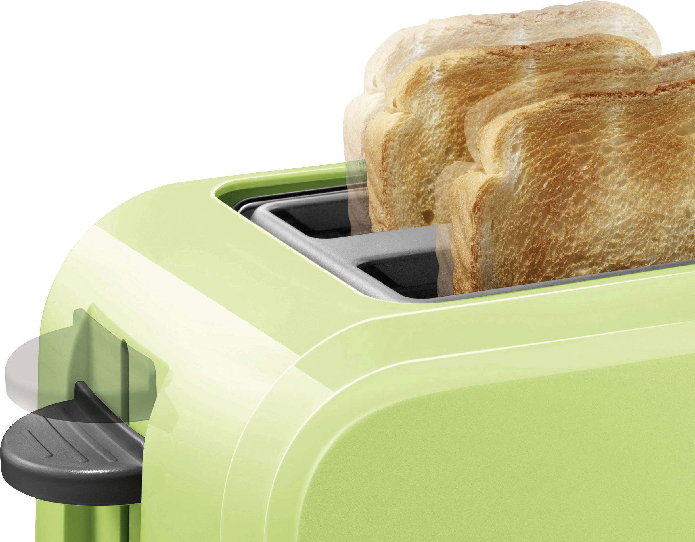 Bosch Haushalt TAT3A016 Toaster mit eingebautem Brötchenaufsatz Hellgrün (transparent)
