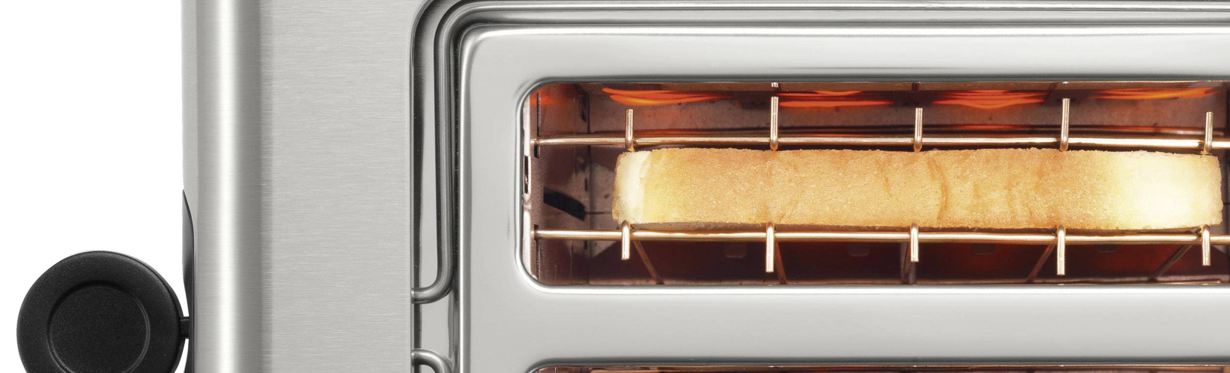 Bosch Haushalt TAT7S25 Toaster mit eingebautem Brötchenaufsatz Edelstahl, Schwarz