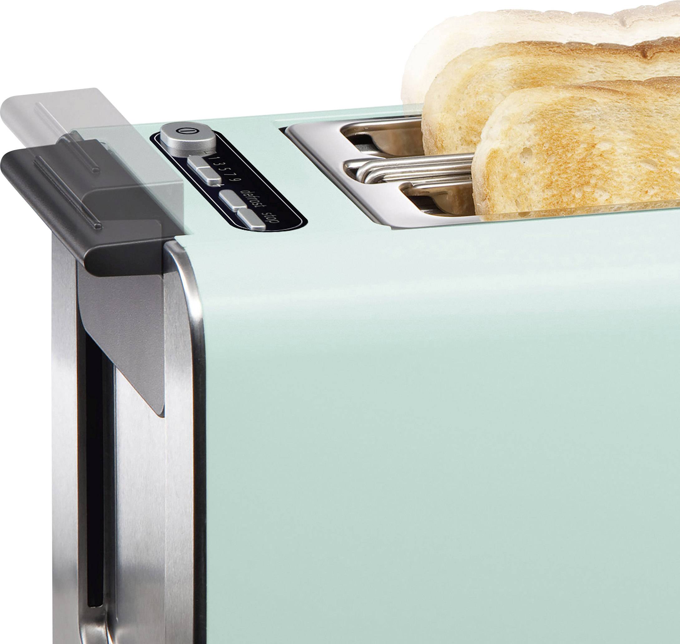 Bosch Haushalt TAT8612 Toaster mit eingebautem Brötchenaufsatz Hellgrün, Edelstahl
