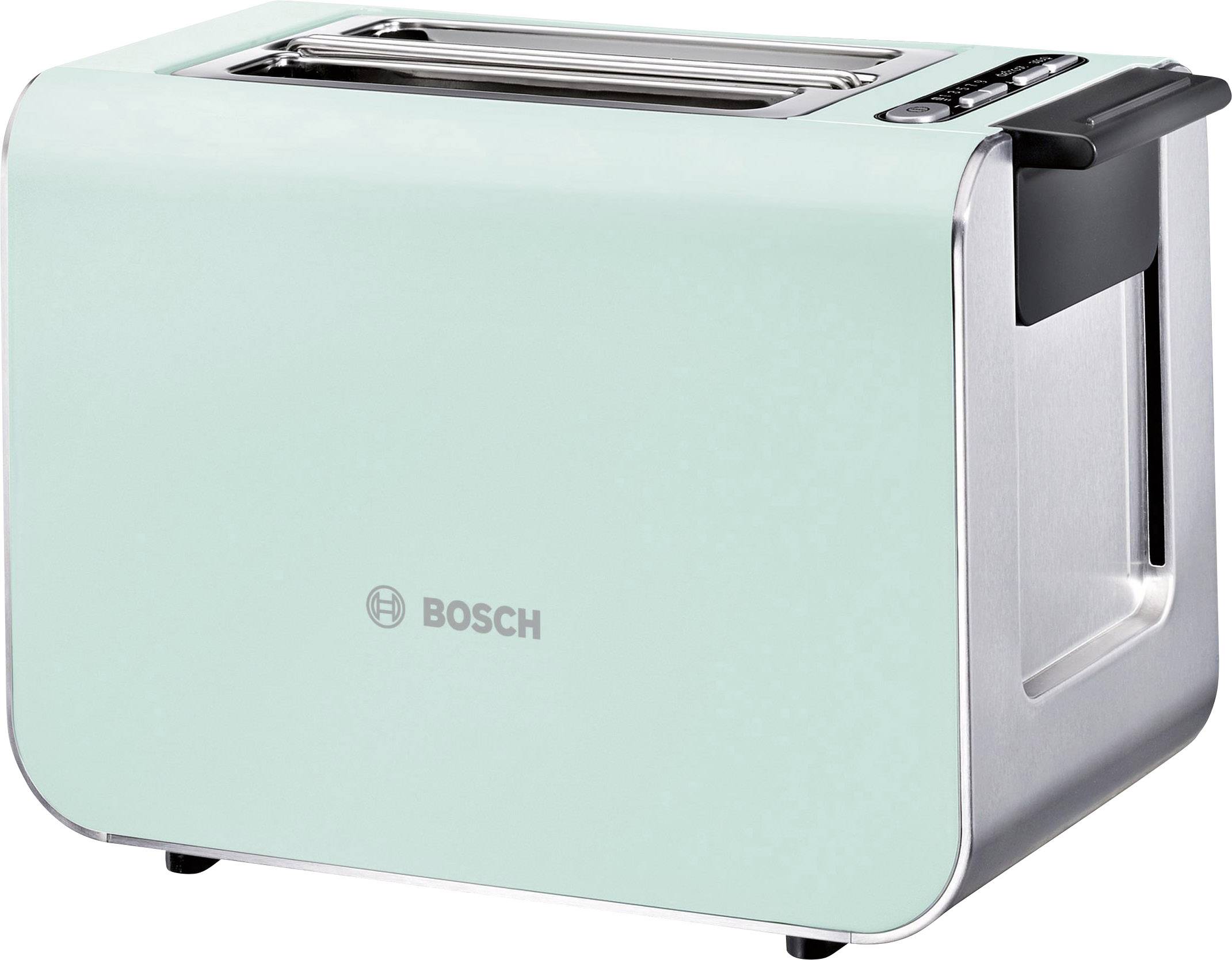 Bosch Haushalt TAT8612 Toaster mit eingebautem Brötchenaufsatz Hellgrün, Edelstahl