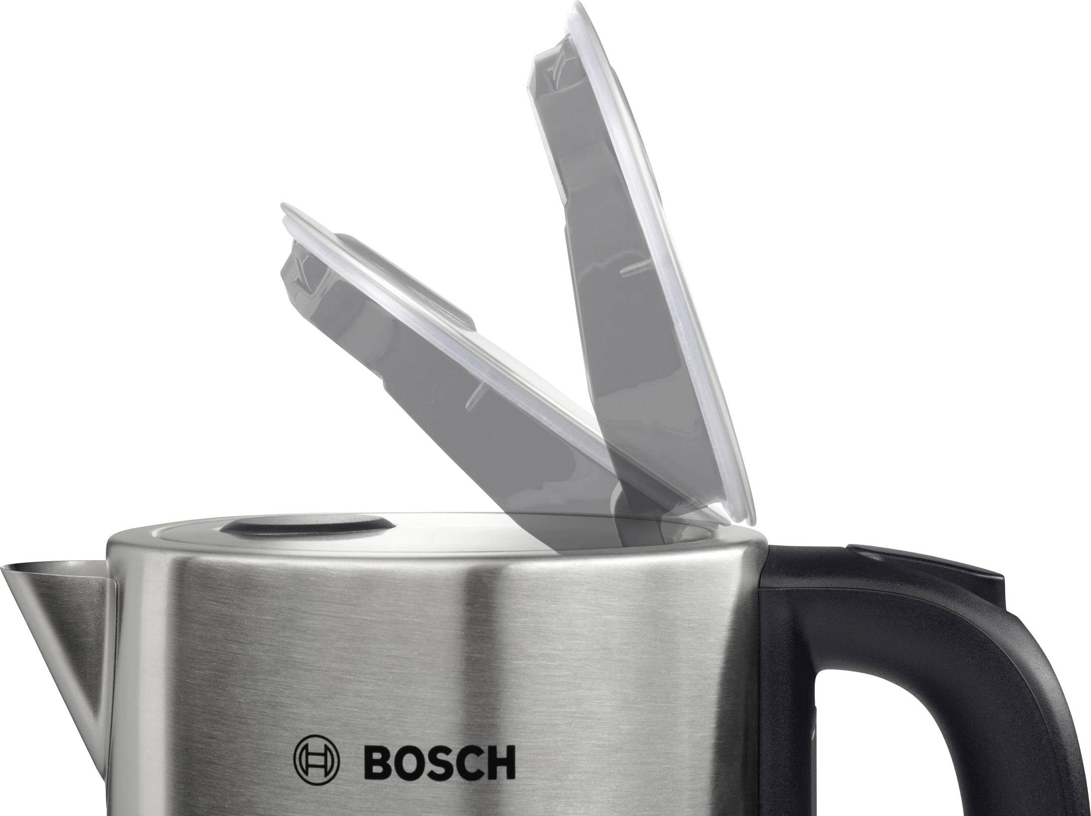 Bosch Haushalt TWK7S05 Wasserkocher Edelstahl, Schwarz Fassungsvermögen: 1.7l