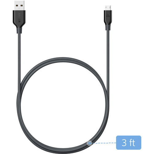 Anker USB 2.0 Anschlusskabel [1x - 1x Micro-USB] 0.90 m Grau
