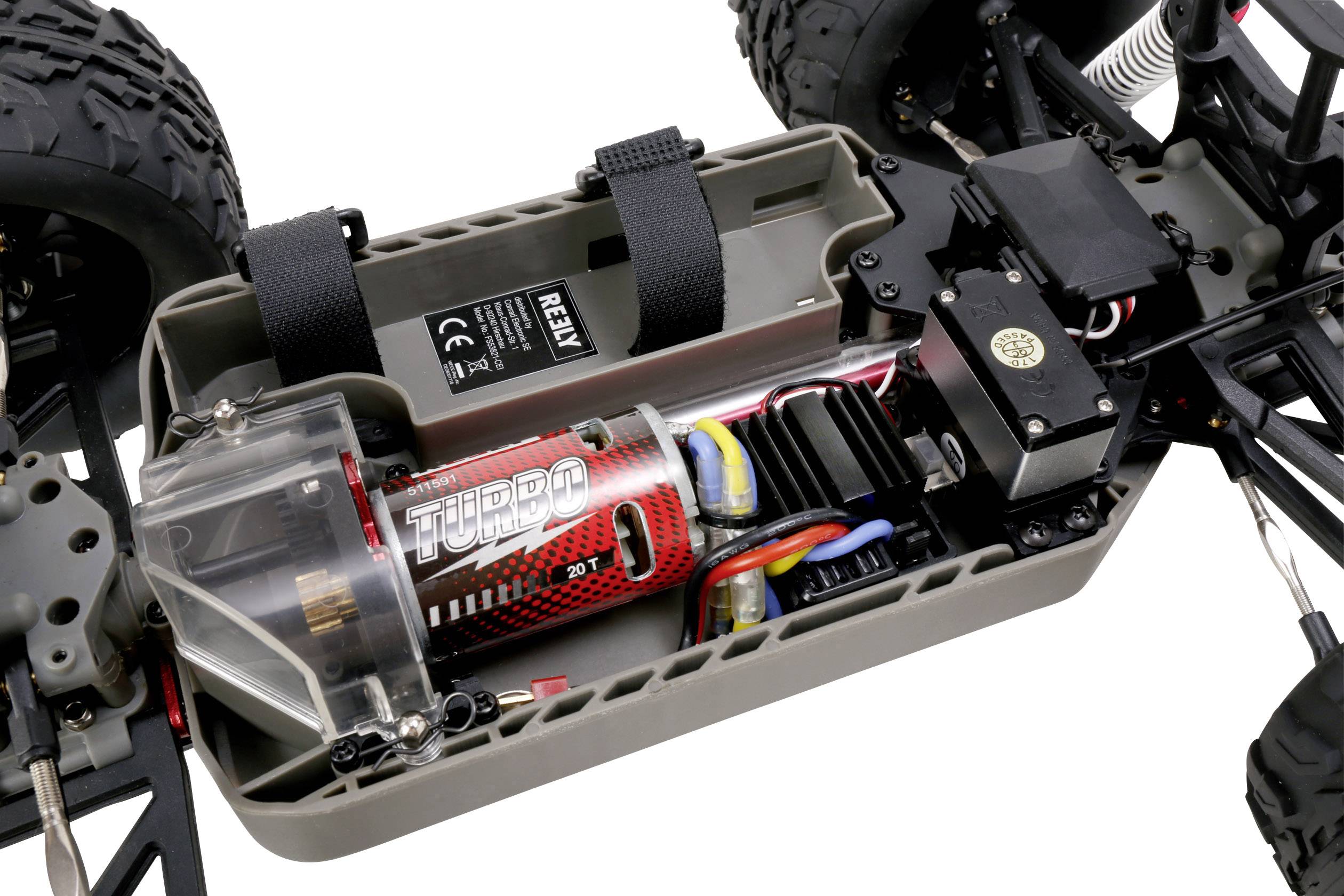 Reely NEW1 Brushed 1:10 RC Modellauto Elektro Monstertruck Allradantrieb (4WD) 100% RtR 2,4GHz inkl. Akku, Ladegerät und