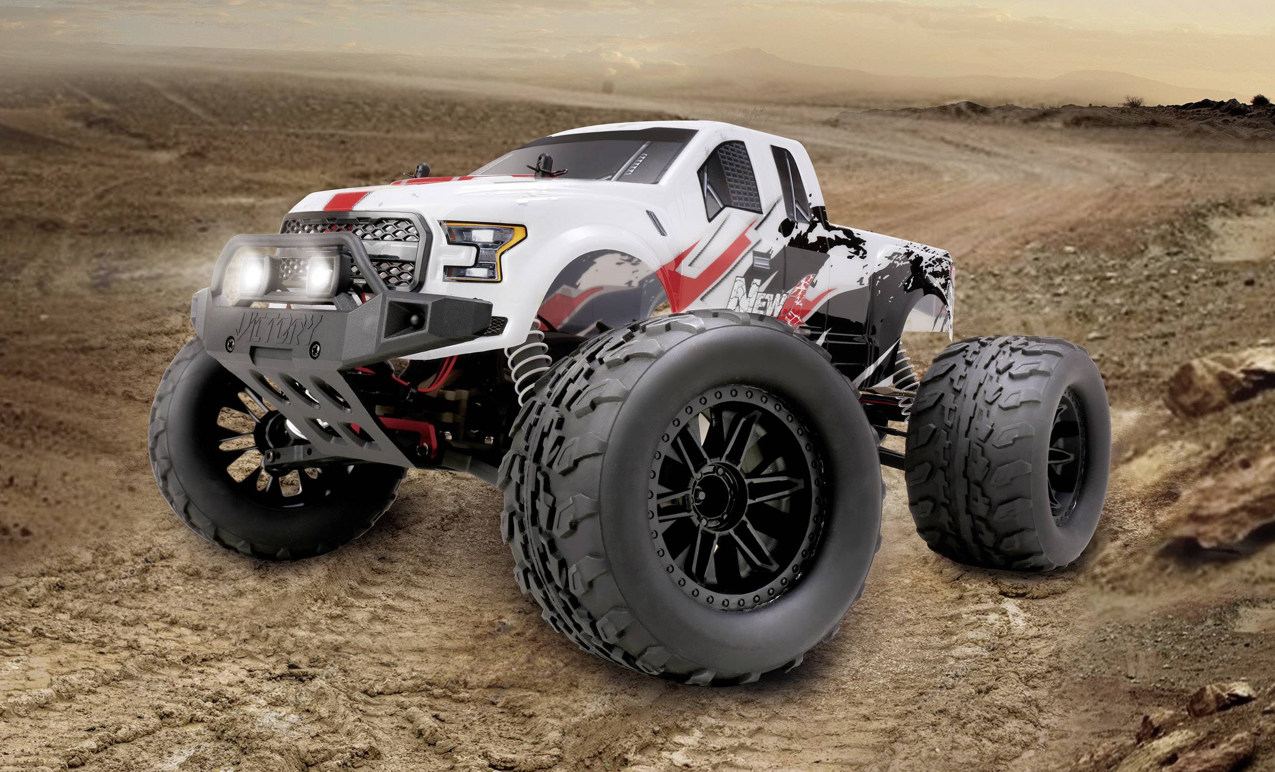 Reely NEW1 Brushless 1:10 RC Modellauto Elektro Monstertruck Allradantrieb (4WD) 100% RtR 2,4 GHz inkl. Akku, Ladegerät und Senderbatterien