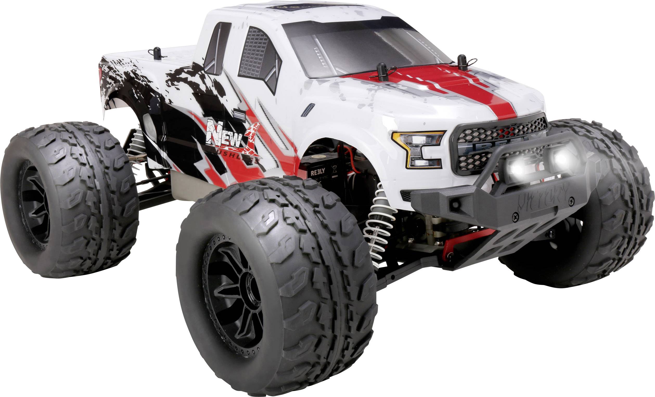 Reely NEW1 Brushless 1:10 RC Modellauto Elektro Monstertruck Allradantrieb (4WD) 100% RtR 2,4GHz inkl. Akku, Ladegerät und