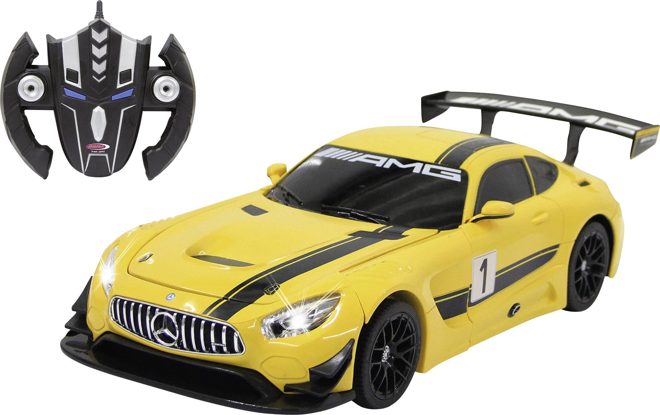 Jamara 410029 Mercedes AMG GT3 gelb 1:14 RC Einsteiger Modellauto Elektro Straßenmodell