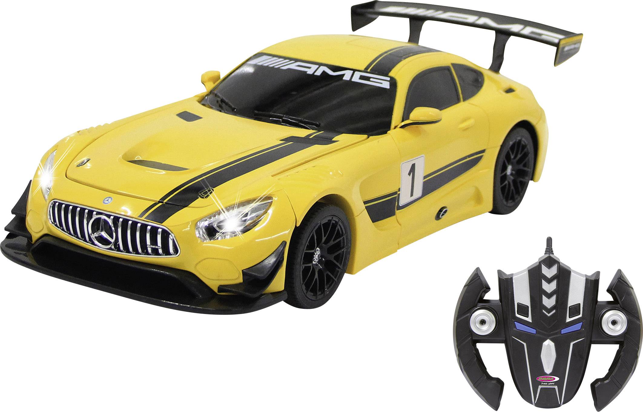 Jamara 410029 Mercedes AMG GT3 gelb 1:14 RC Einsteiger Modellauto Elektro Straßenmodell