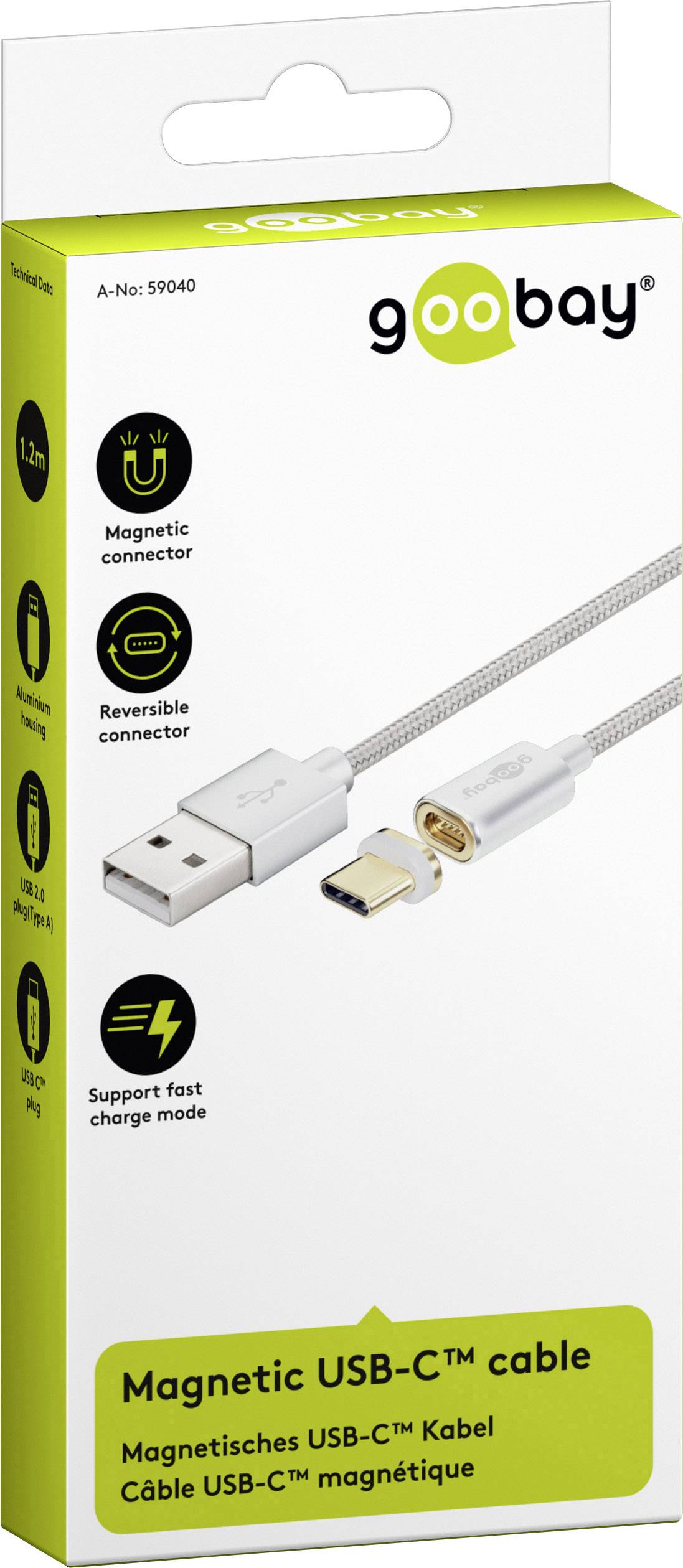 Goobay 1.20 m Silber Aluminium-Stecker 59040