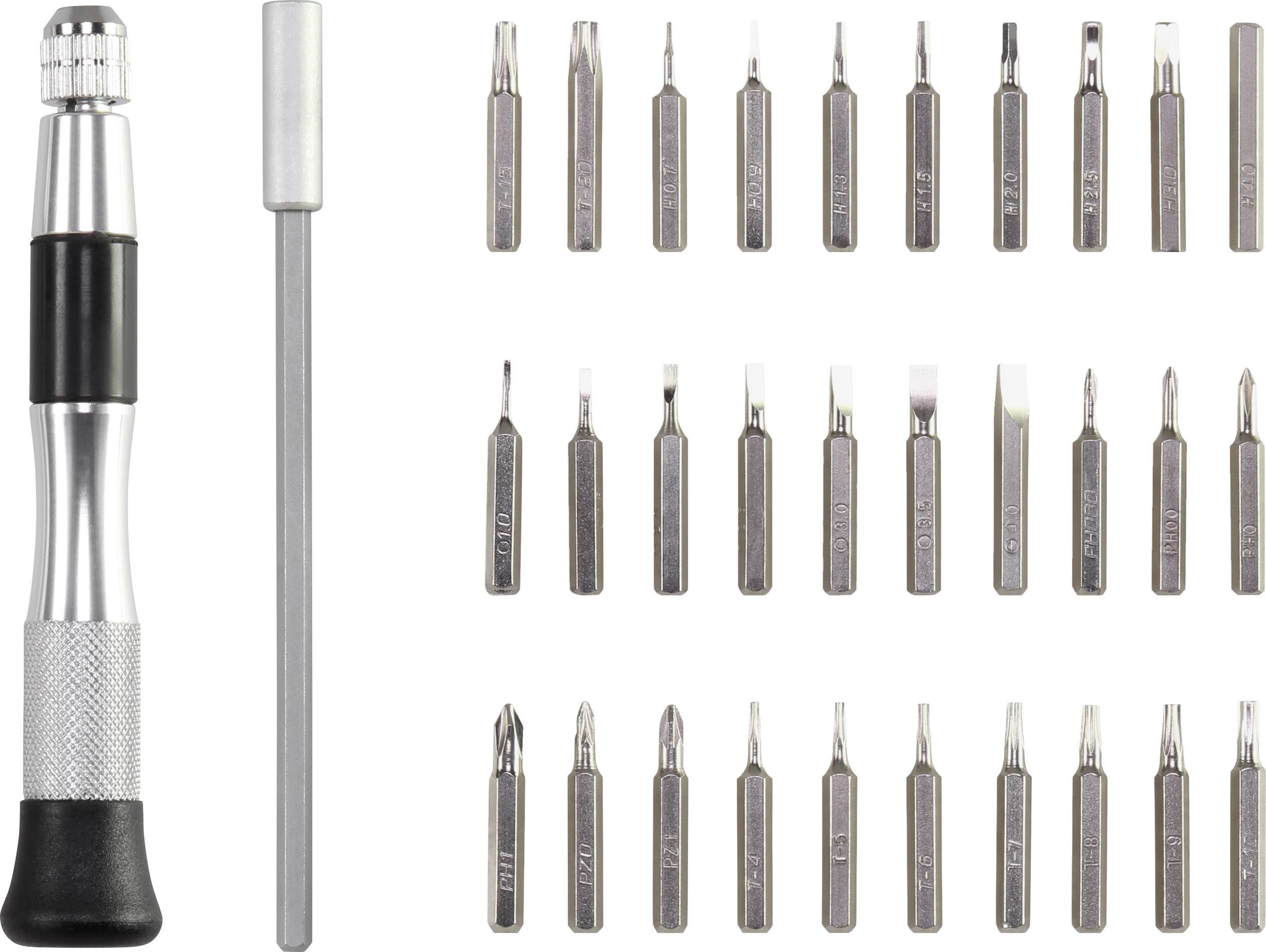 Basetech 1551464 Bit-Set 32teilig Kreuzschlitz Phillips, Schlitz, Kreuzschlitz Pozidriv, Innen-Sechsrund (TX), Innen-Sechskant