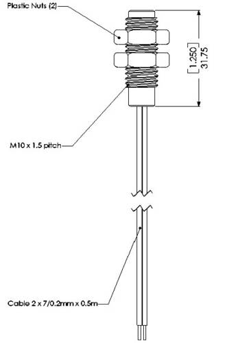 TE Connectivity Sensor PS831 Reed-Kontakt 1 Schließer 100 V/DC, 250 V/AC 1A 10W