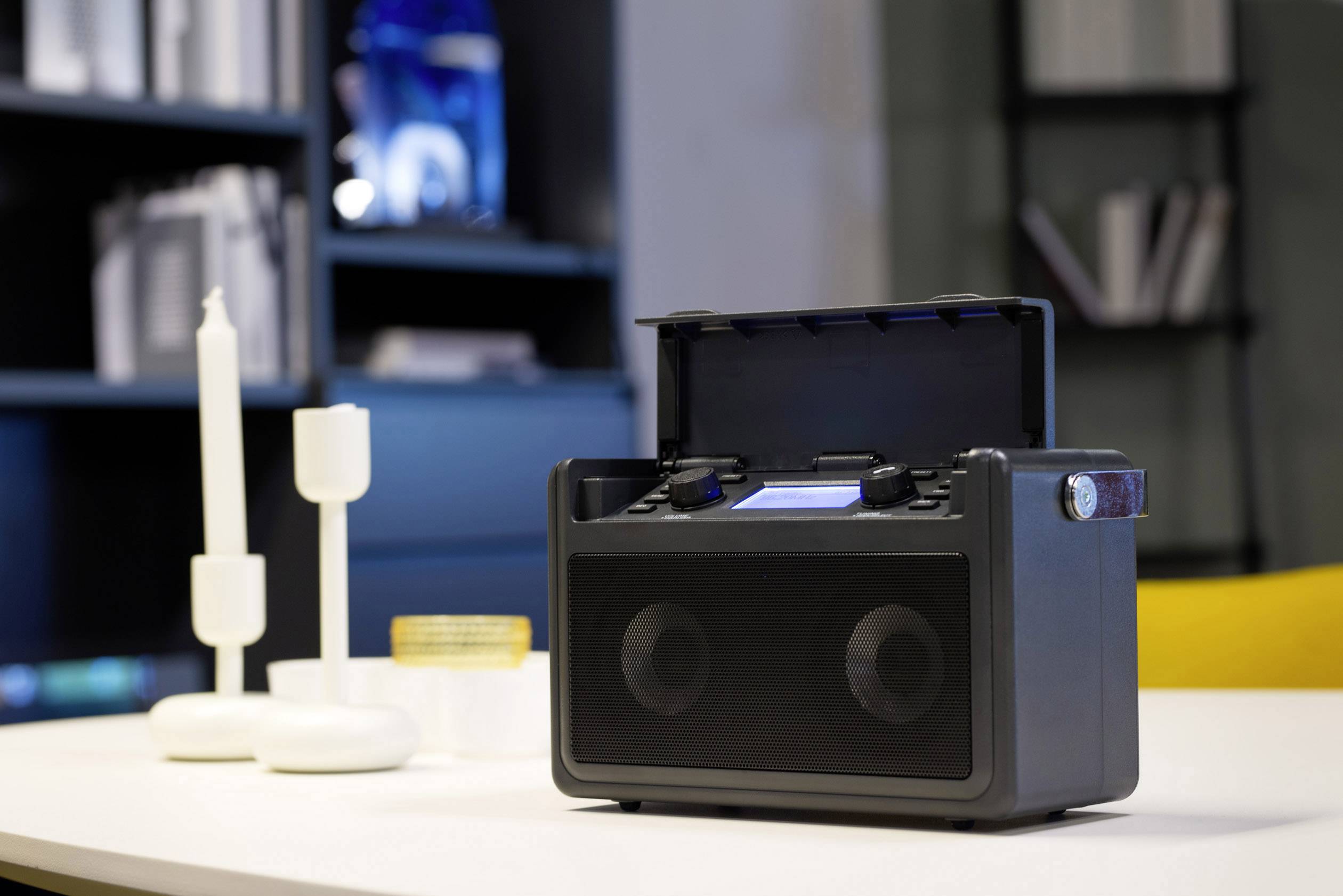 Audisse Shirudo Internet Baustellenradio DAB+, UKW Bluetooth®, Internetradio, USB, AUX Akku-Ladefunktion, Freisprechfunktion