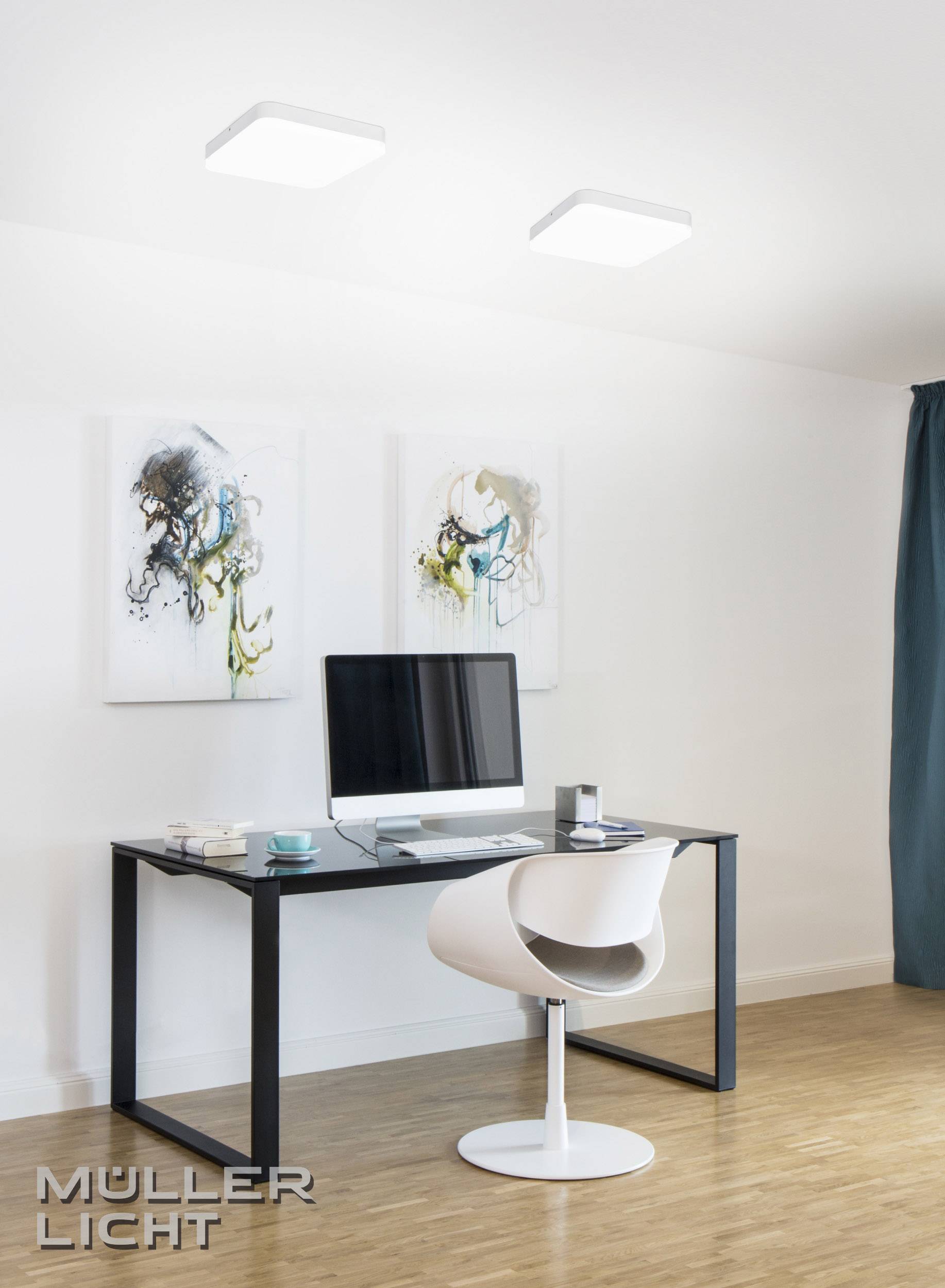 Müller-Licht Milex 20500085 LED-Bad-Deckenleuchte mit Bewegungsmelder 24W Warmweiß Weiß