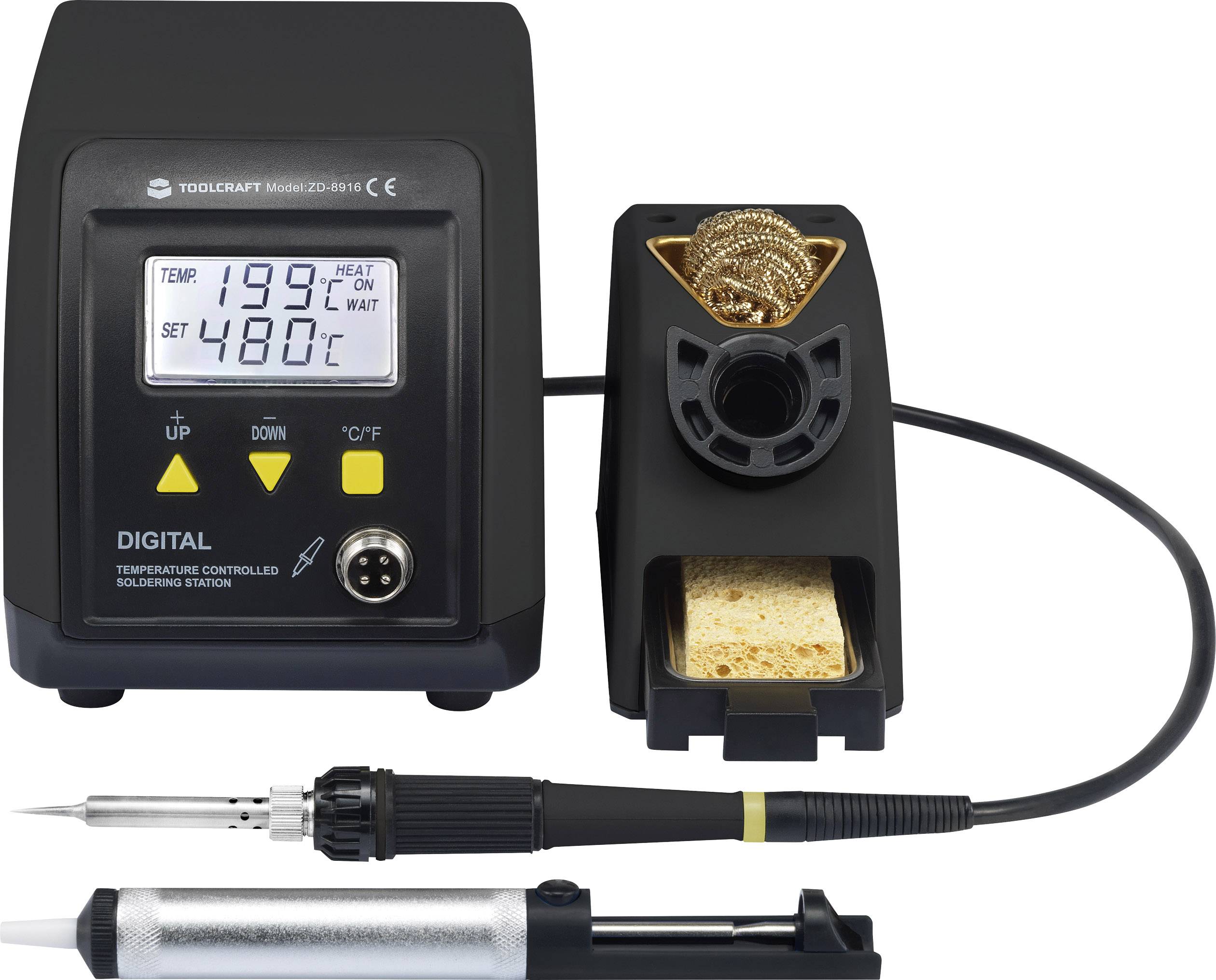 TOOLCRAFT Löt-/Entlötstation digital 160 - 480°C inkl. Ablage, inkl. Entlötsaugpumpe